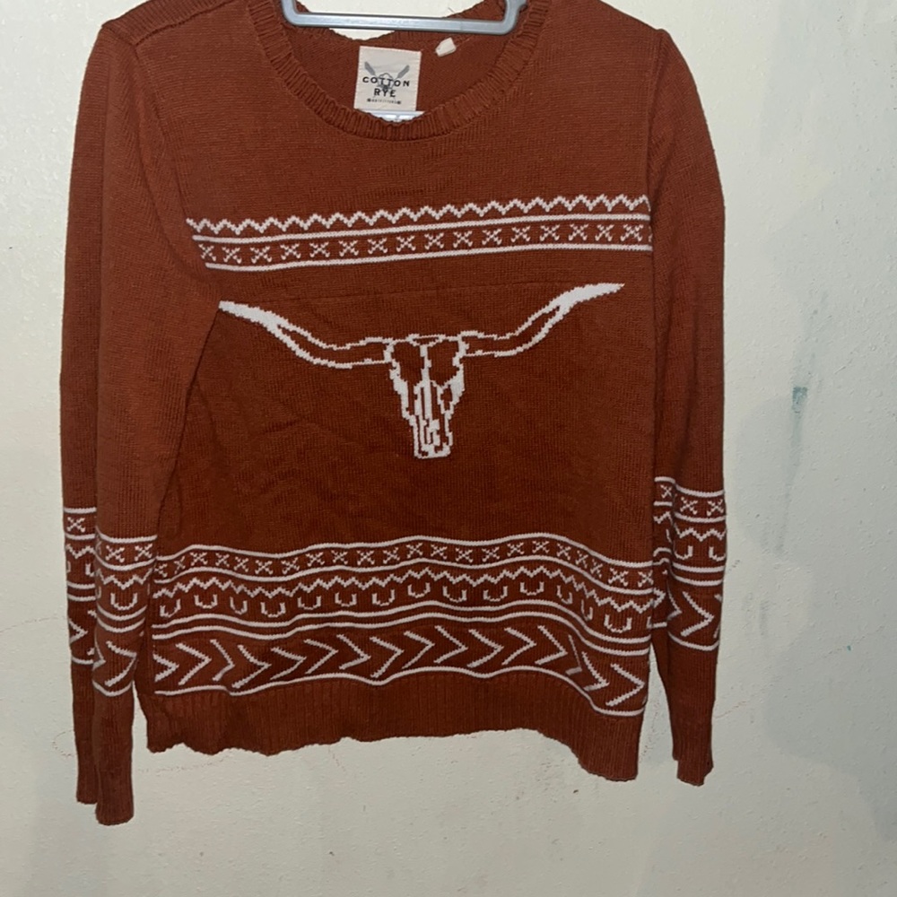 Sweater,brown , cotton rye